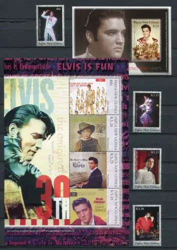 Papua Neuguinea 2006 Elvis Presley Musik Sänger Music 1208-1211 Block 41-42 MNH