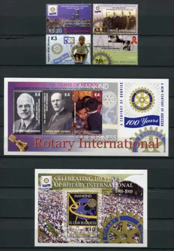 Papua Neuguinea 2005 Rotary Harris Hilfsprojekte 1115-1118 Block 31-32 MNH