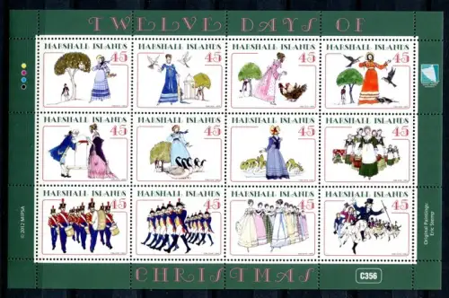 Marshall Inseln 2012 Weihnachten Christmas Kleinbogen Postfrisch MNH