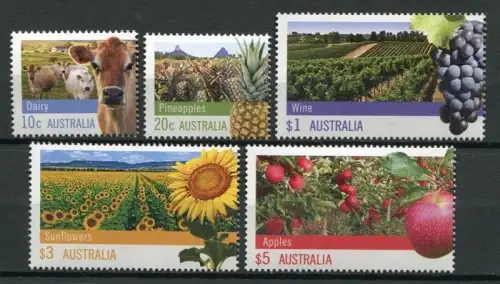 Australien Australia 2012 Landwirtschaft Agriculture Wein Sonnenblumen Kuh MNH