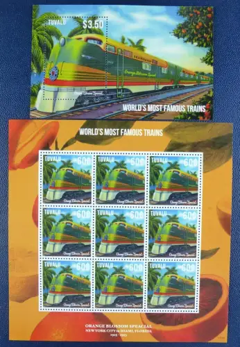 Tuvalu 2013 Eisenbahn Trains Railways Orange Blossom Special 1952 Block 205 MNH