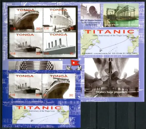 Tonga 2012 Titanic Schiff Ship Navi Bateaux Postfrisch MNH