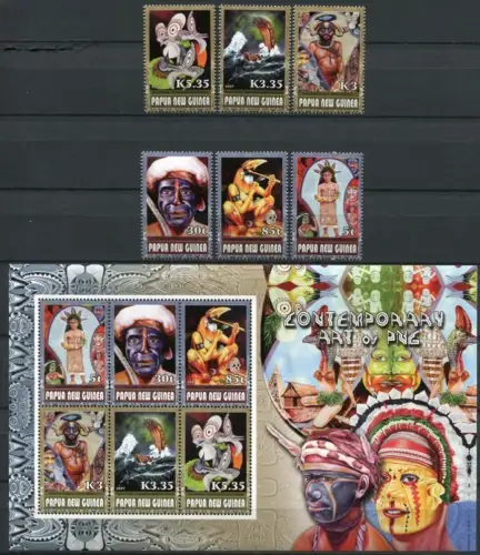 Papua Neuguinea 2007 Moderne Kunst Modern Art Gemälde 1282-1287 Block 51 MNH