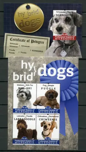 Mikronesien Micronesia 2012 Hunde Dogs Schnauzer Beagle Labrador Pudel MNH