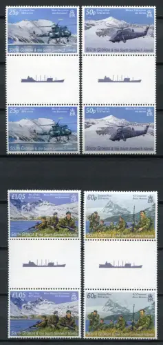 Südgeorgien 2007 Falkland-Krieg Militär Hubschrauber 437-440 Stegpaare MNH
