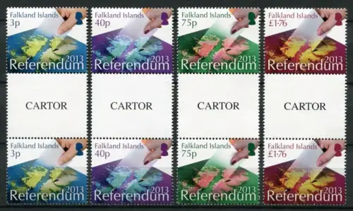 Falklandinseln 2013 Referendum Landkarte Politik Map Inseln Stegpaare MNH
