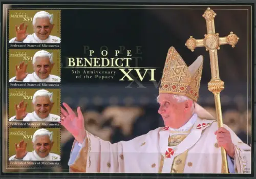 Mikronesien Micronesia 2010 Papst Benedikt Pope Benedict 2145 Kleinbogen MNH