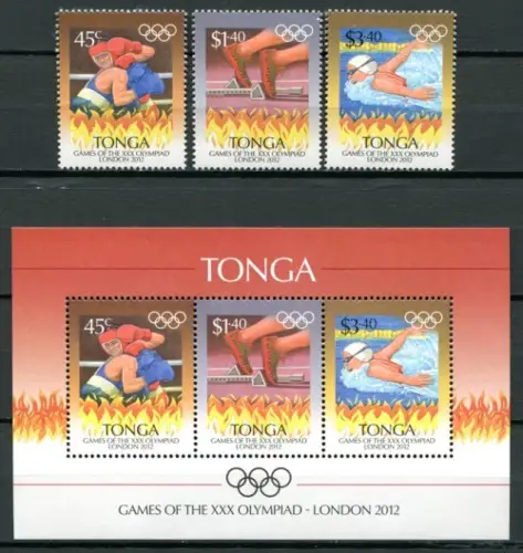 Tonga 2012 Olympiade London Olympics Sport 1789-1791 Block 55 MNH