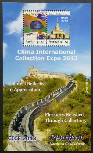 Penrhyn 2013 China Große Mauer Gemälde Gauguin Great Wall Paintings MNH