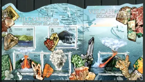 Salomon-Inseln 2012 Vulkane Volcanoes Mineralien Minerals MNH