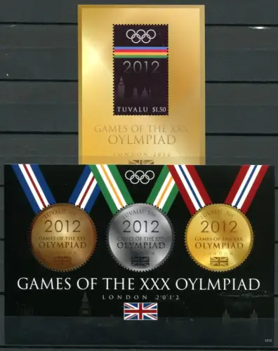 Tuvalu 2012 Olympiade London Olympics Olympische Spiele 1830-1832 Block 187 MNH