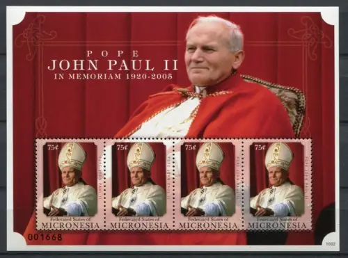 Mikronesien Micronesia 2010 Papst Johannes Paul II. Pope John Paul 2080 MNH