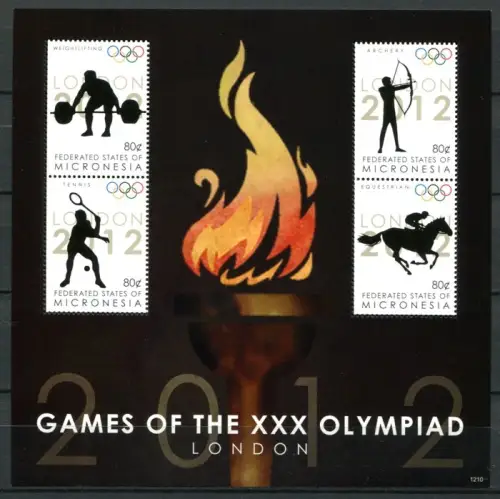 Mikronesien Micronesia 2012 Olympiade London Olympics Reitsport Tennis MNH