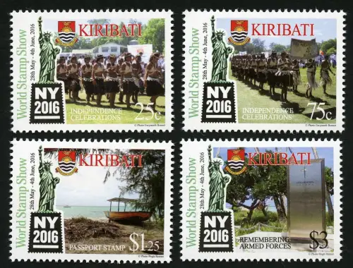 Kiribati 2016 World Stamp Show New York Unabhängigkeit Militär Boot MNH