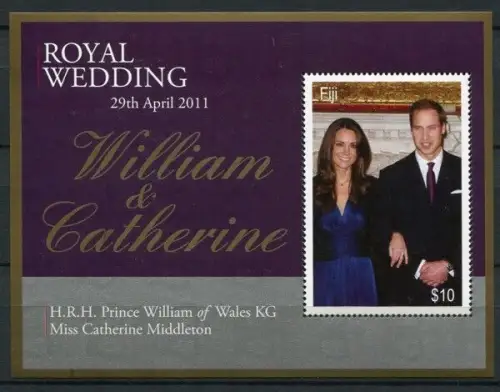 Fidschi Fiji 2011 Kgl. Hochzeit Royal Wedding Prinz William Kate Royalty MNH