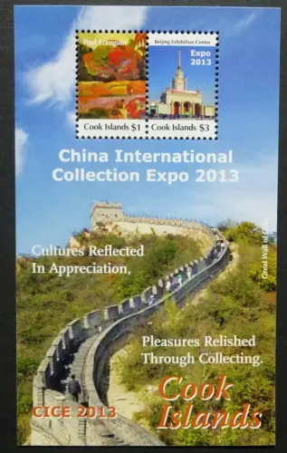 Cook Inseln 2013 China Große Mauer Gemälde Gauguin Painting Great Wall Block 239
