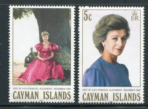 Kaiman-Inseln Cayman 1988 Kgl. Besuch Royal Visit Royalty 612-613 Postfrisch MNH