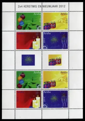 Aruba 2012 Weihnachten Christmas Kerstmis en Nieuwjaar 681-684 Kleinbogen MNH