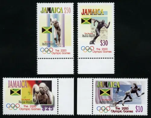 Jamaika Jamaica 2000 Olympiade Sydney Olympics Statuen Flagge 962-965 MNH