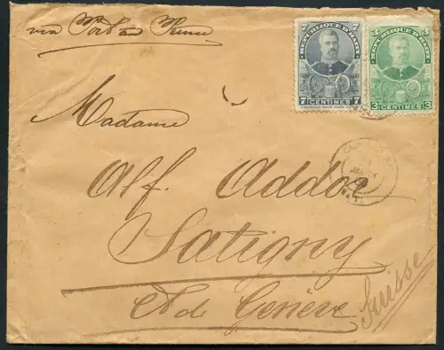 Haiti 1900 Brief 10 Cent Cap Haitien via New York nach Satigny Schweiz / 14