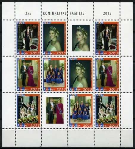 Aruba 2015 Königliche Familie Royalty König King ZD-Bogen Postfrisch MNH