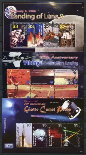Dominica 2006 Raumfahrt Space Viking Luna Komet 3732-3745 Block 518-520 MNH