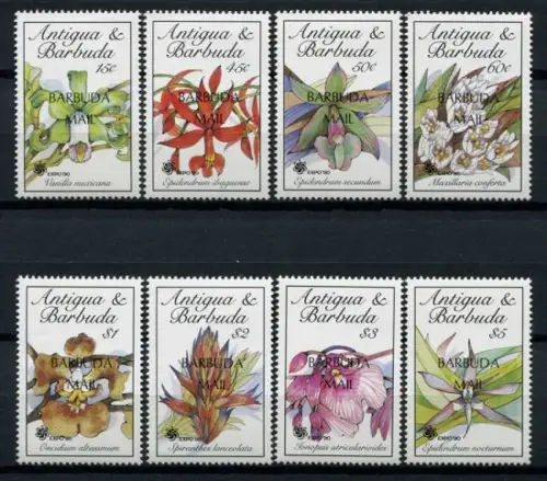 Barbuda 1990 Pflanzen Plants Plantes Botanique Blüten Blossoms 1210-1217 MNH