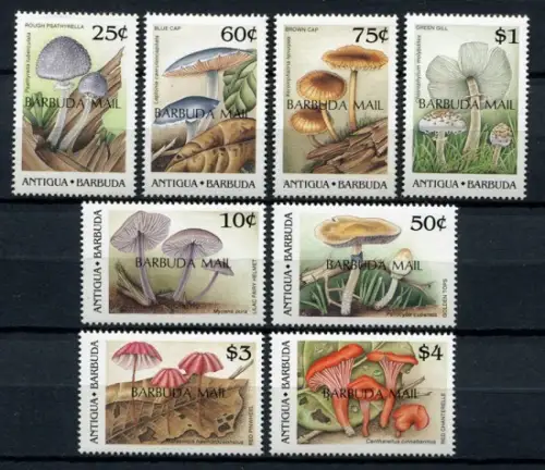 Barbuda 1990 Pilze Funghi Mushrooms Champignons Pflanzen Plants 1179-1186 MNH