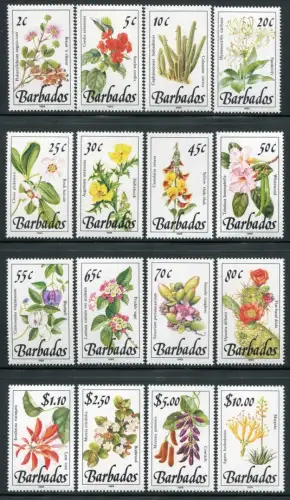 Barbados 1989 Pflanzen Plants Botanique 727-742 X (16) Postfrisch MNH