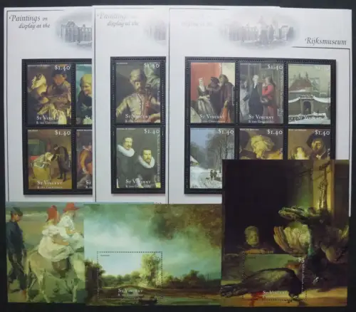 St. Vincent 2001 Gemälde Paintings Rijksmuseum Art 5132-5149 Block 534-536 MNH