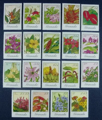 Grenada 1985 Blüten Blossoms Blume Flower Freimarken 1372-1390 AI Postfrisch MNH