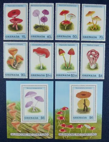 Grenada 1989 Pilze Funghi Mushrooms 2021-2028 Block 227-228 Postfrisch MNH