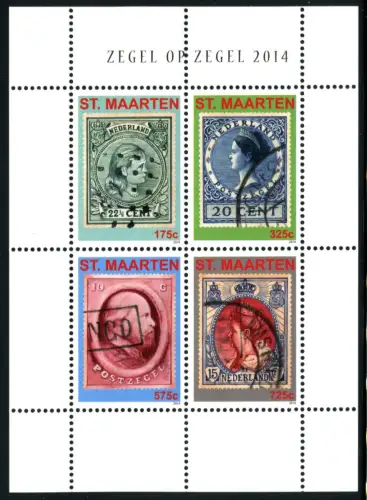Sint Maarten 2014 Briefmarken auf Briefmarken Stamps on Stamps Königinnen MNH