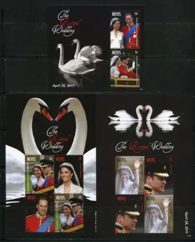 Nevis 2011 Königliche Hochzeit Royal Wedding Prinz William Kate Royalty MNH