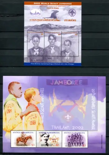 Antigua 2002 Pfadfinder Scouts Pferd Reiter Horse 3876-3881 Block 560-561 MNH