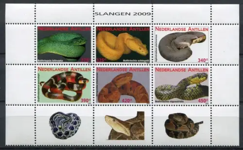 Niederländische Antillen 2009 Schlangen Snakes Reptilien Reptiles 1772-1777 MNH