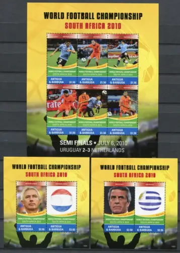 Antigua 2010 Fußball WM Soccer FIFA Südafrika 4827-4832 Blocks 670-671 MNH