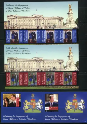 St. Vincent 2011 Kgl. Verlobung Royal Engagement  Prinz William + Kate MNH