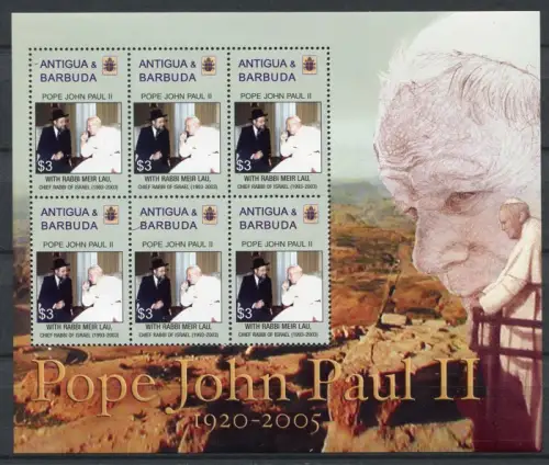 Antigua 2005 Papst Johannes Paul II. Pope John Paul Religion 4283 Kleinbogen MNH