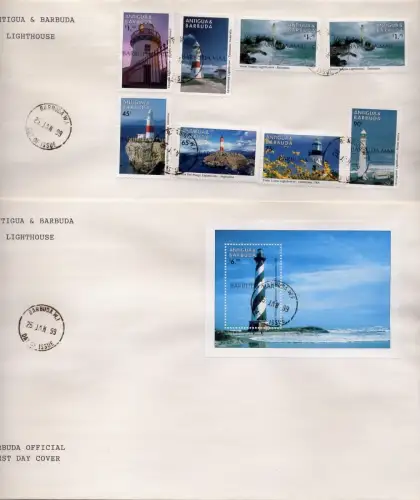 Barbuda 1999 Leuchttürme Architektur Schiffahrt Lighthouses FDC First Day Covers