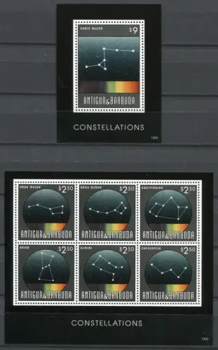 Antigua 2013 Sternzeichen Constellations Astronomie Astronomy 5080-85 Block 709