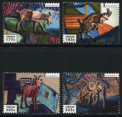 Curacao 2015 Jahr der Ziege Chines. Neujahr Year of the Goat Ram Zodiac MNH