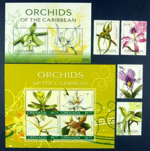 Grenada 2010 Orchideen Orchids Blumen Flowers 6203-6210 Block 782 Postfrisch MNH
