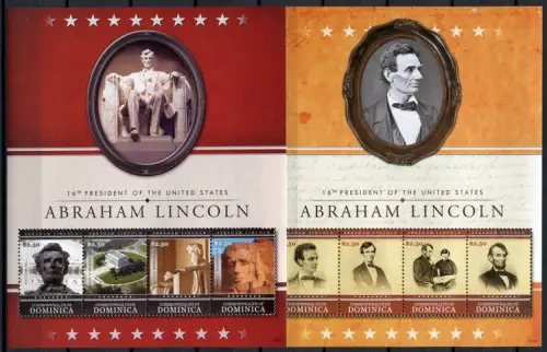 Dominica 2010 A. Lincoln Politik US-Präsident Geschichte Politiker 4100-4107 MNH