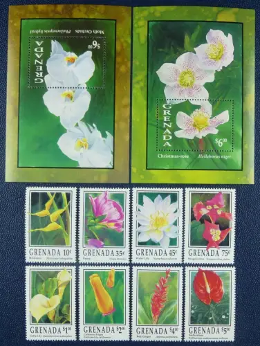 Grenada 1993 Blumen Flowers Blüten Blossoms Pflanzen 2549-2556 Block 332-333 MNH