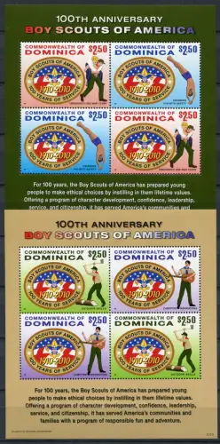 Dominica 2010 Pfadfinder Embleme Scouts Scouting 4066-4069 Kleinbögen MNH
