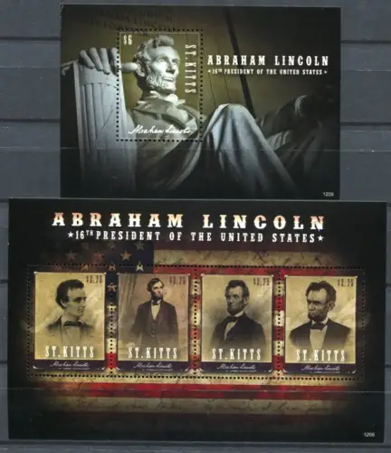 St. Kitts 2012 Abraham Lincoln US-Präsident Geschichte Politik Politics MNH