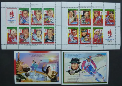 St. Vincent 1992 Olympiade Olympics Albertville 2086-2099 + Block 224-225 MNH