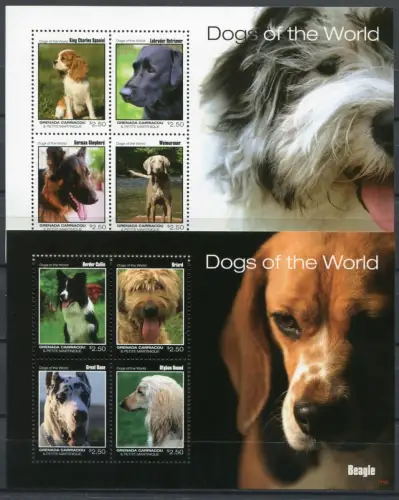 Grenada Grenadinen 2011 Hunde Dogs Schäferhund Spaniel Collie 4665-4672 MNH