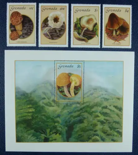 Grenada 1986 Pilze Funghi Mushrooms 1491-1494 Block 162 Postfrisch MNH